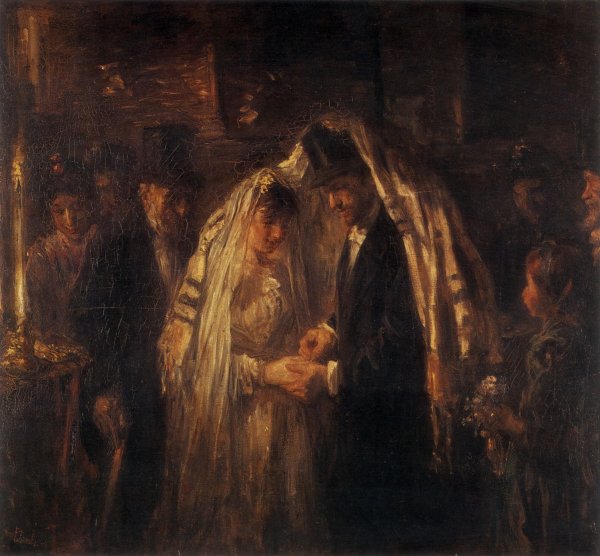 The Jewish Wedding. The painting by Jozef Israels