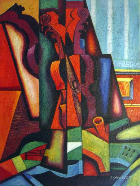 A Violin And Guitar. The painting by Juan Gris