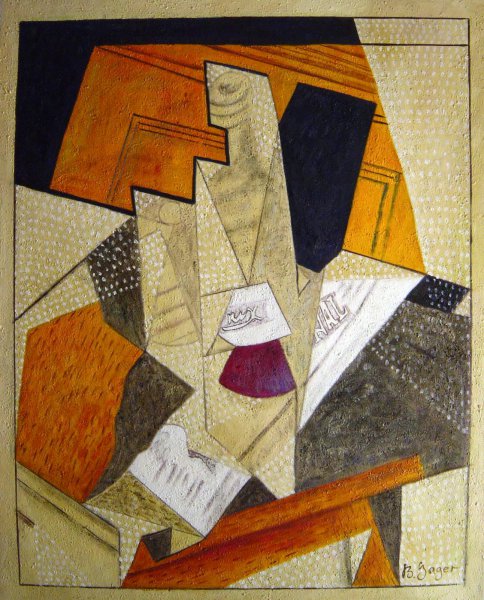 Bottle. The painting by Juan Gris