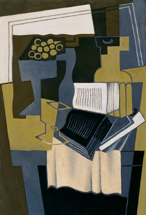 Juan Gris, Carafe and Book, Painting on canvas