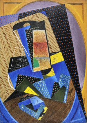 Juan Gris, Glass and Playing Card, Painting on canvas