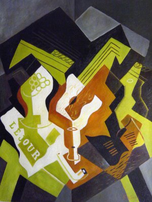 Juan Gris, Guitar And Fruit Dish, Painting on canvas