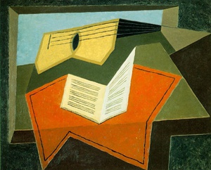 Juan Gris, Guitar and Music Paper, Painting on canvas