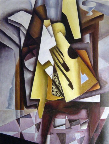Guitar On A Chair. The painting by Juan Gris