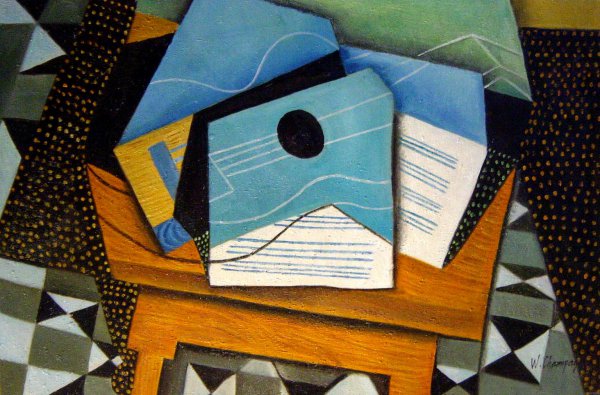 Guitar On A Table. The painting by Juan Gris