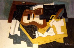 Juan Gris, Guitar With Clarinet, Painting on canvas