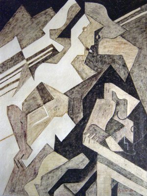 Juan Gris, Harlequin At Table, Painting on canvas