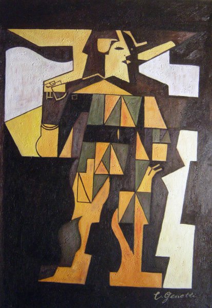 Harlequin. The painting by Juan Gris