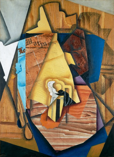 Man at the Cafe. The painting by Juan Gris