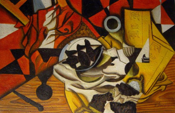 Pears And Grapes On A Table. The painting by Juan Gris