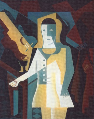 Juan Gris, Pierrot , Painting on canvas