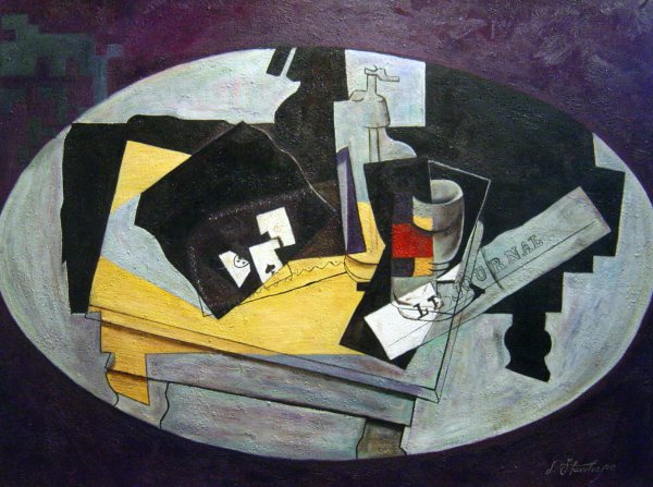 Playing Cards And Siphon. The painting by Juan Gris