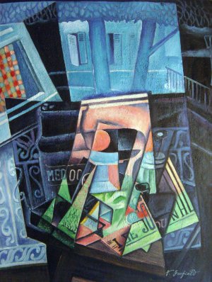 Juan Gris, Still Life And Townscape, Painting on canvas