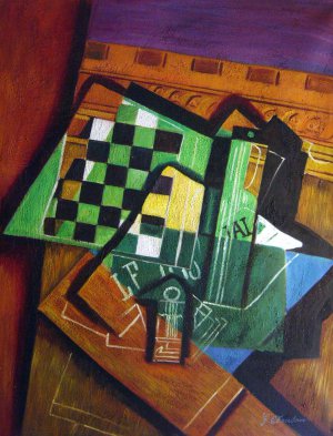 Juan Gris, The Checkerboard, Painting on canvas