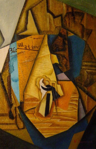 The Man At The Caf?. The painting by Juan Gris