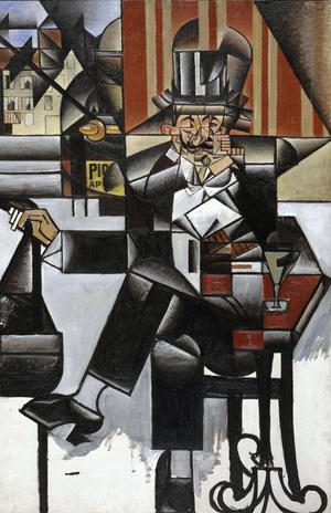 Juan Gris, The Man in a Cafe, Painting on canvas