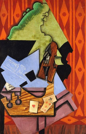 Juan Gris, Violin and Playing Cards on a Table, Painting on canvas