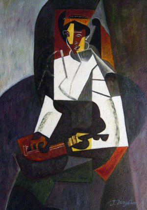 Woman with a Mandolin, Juan Gris, Art Paintings