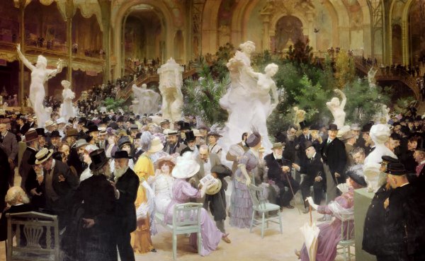 Friday at the French Artists' Salon, 1911. The painting by Jules Alexandre Grun