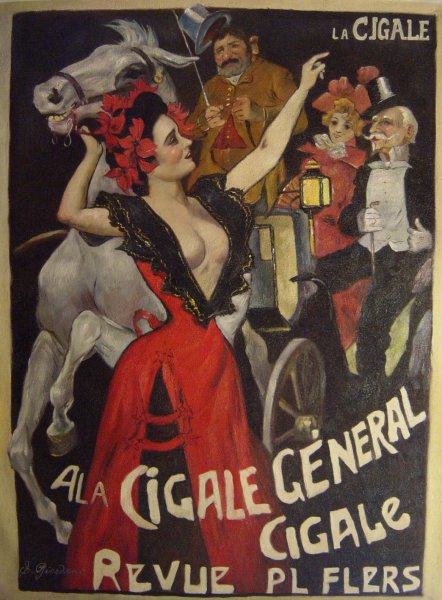 La Cigale General. The painting by Jules Alexandre Grun