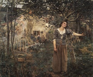 Jules Bastien-Lepage, Garden with Joan of Arc 1, Painting on canvas