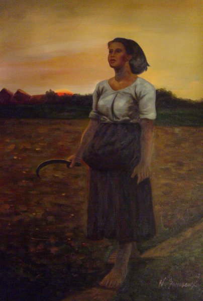 Song Of The Lark. The painting by Jules Breton