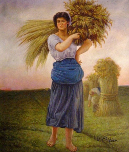 The Gleaner. The painting by Jules Breton