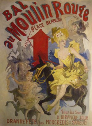 Jules Cheret, Bal au Moulin Rouge, Painting on canvas