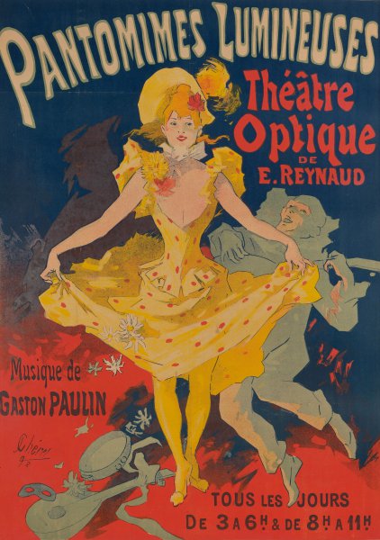 Pantomimes Lumineuses,  Theatre Optique, 1892. The painting by Jules Cheret