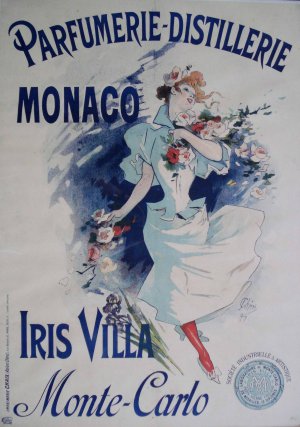 Jules Cheret, Parfumerie-Distillerie, Monaco, 1895, Art Reproduction