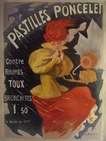 Pastilles Poncelet. The painting by Jules Cheret