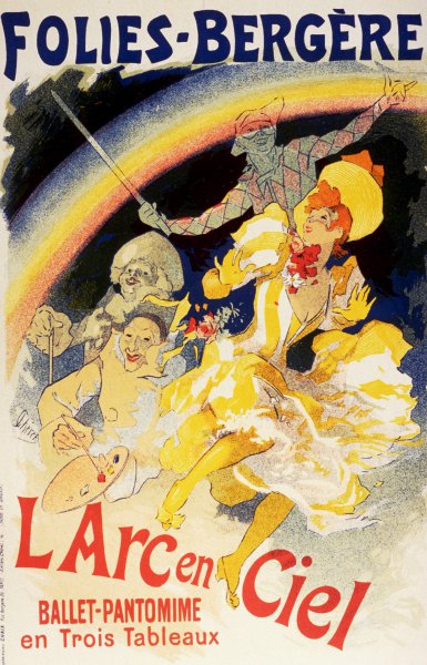 The Folies Bergere,  L'Arc en Ciel, 1893. The painting by Jules Cheret