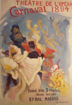 Jules Cheret, Theatre de L'Opera, Carnival, Painting on canvas