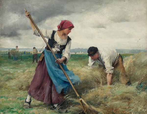 Harvesters / The Harvesting of the Hay. The painting by Julien Dupre