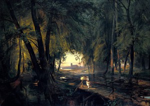 Karl Blechen, Forest Path Near Spandau, Painting on canvas