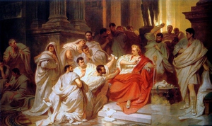 Karl Theodor Von Piloty, Murder of Caesar, Painting on canvas