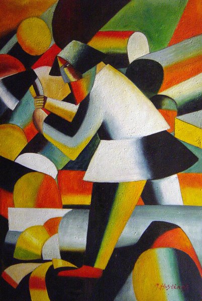 The Woodcutter. The painting by Kasimir Malevich