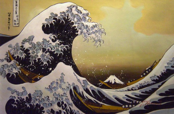 Great Wave Of Kanagawa. The painting by Katsushika Hokusai