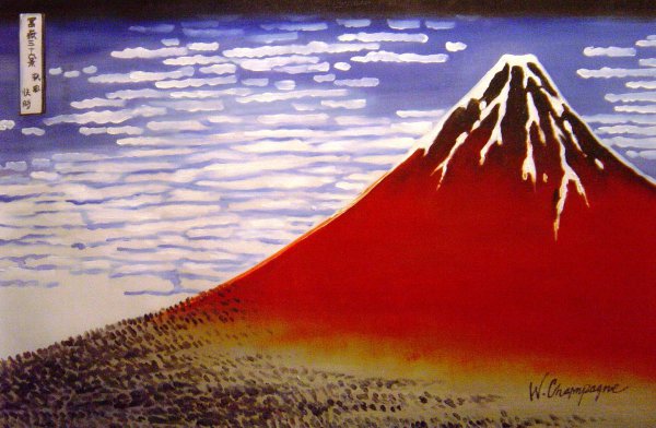 Mount Fuji. The painting by Katsushika Hokusai