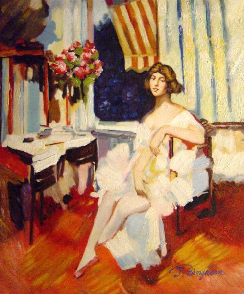 Ballerina In Her Boudoir. The painting by Konstantin Korovin