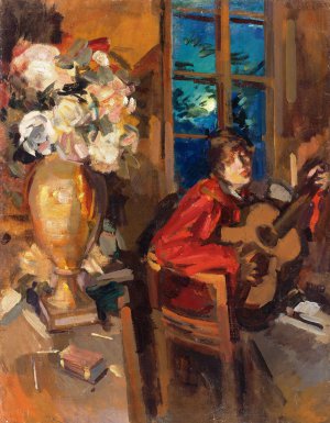 Famous paintings of Musicians: Evening Serenade, 1916