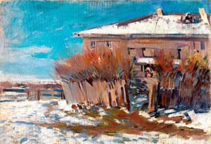 Konstantin Korovin, Okhotino, Springtime, 1919, Painting on canvas