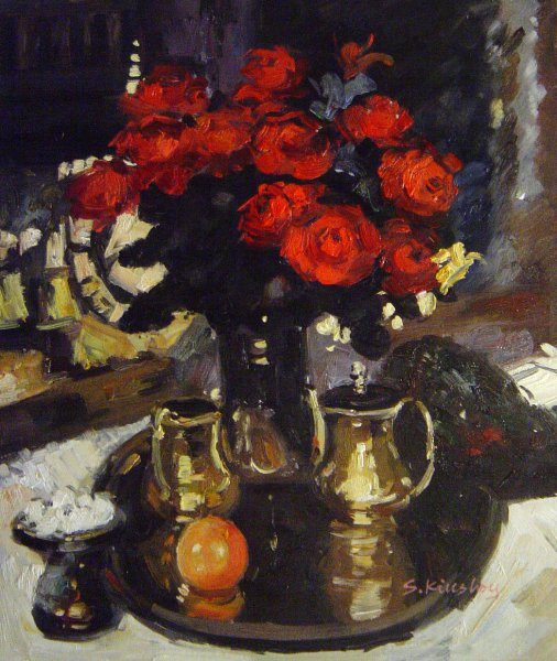Rose And Violet. The painting by Konstantin Korovin