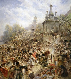Konstantin Makovsky, Appeal of Minin to the People of Nizhny Novgorod, Painting on canvas