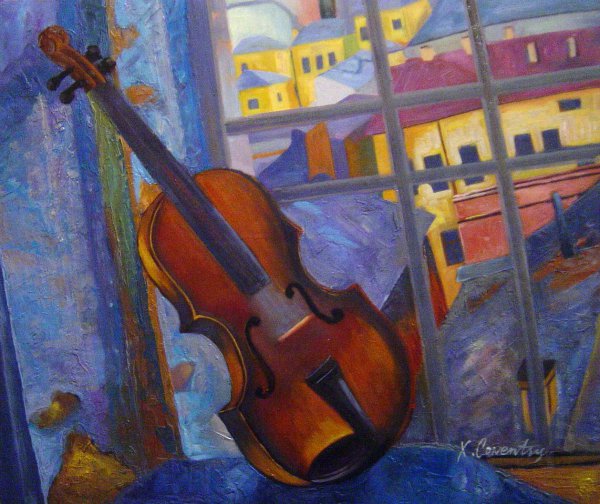 A Violin. The painting by Kuzma Petrov-Vodkin