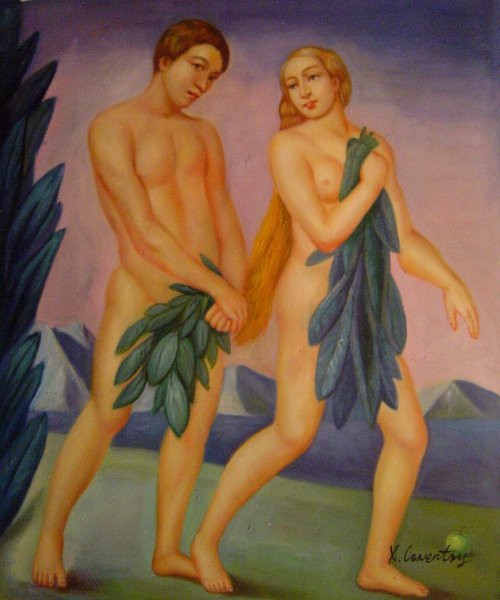 The Expulsion From Paradise. The painting by Kuzma Petrov-Vodkin