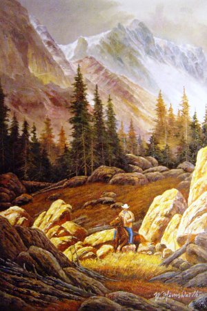 L. Jacobsen, Cowboy, Painting on canvas