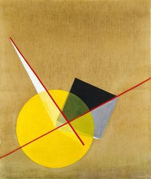 Laszlo Moholy-Nagy, Yellow Circle, 1921, Painting on canvas
