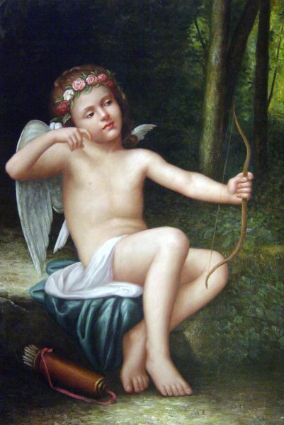 Cupid's Arrows. The painting by Leon Jean Basile Perrault