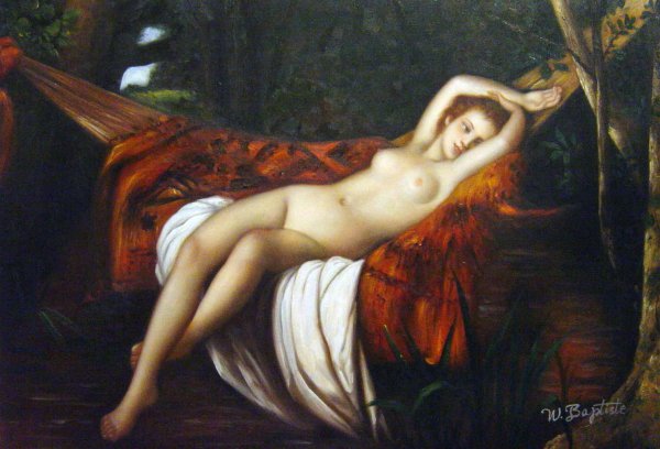 La Baigneuse. The painting by Leon Jean Basile Perrault